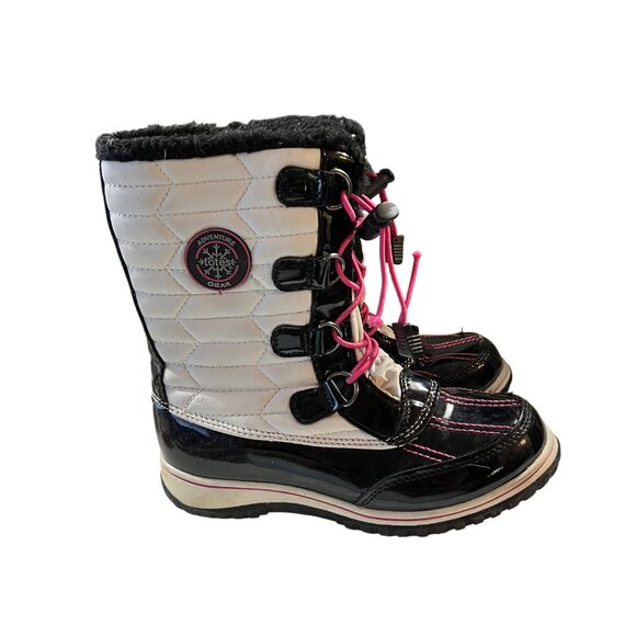 Adventure Gear Girls Winter Boots Size 2 Black & White Quilted - Picture 3 of 9